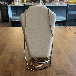 Stella & Dot gold necklace and bracelet lot